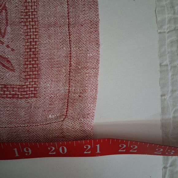 Williams Sonoma 100% Linen Napkins Pink & Red Fruit Design Made In Russia Set 5 - Picture 7 of 8
